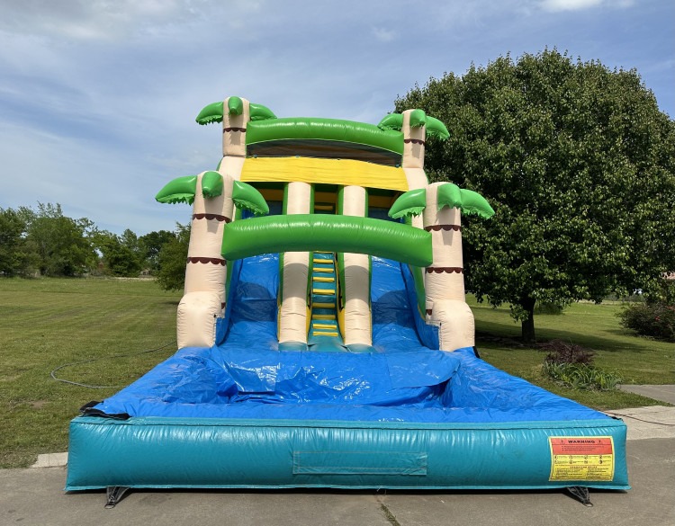 22’ Tropical Palms Dual Lane Water Slide