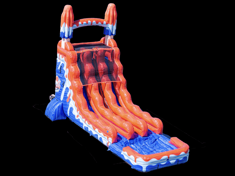 22’ Dual Lane Red, White, & Cool Water Slide