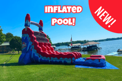 22’ Dual Lane Red, White, & Cool Water Slide