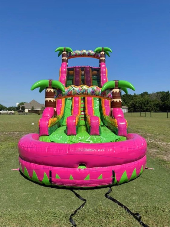 22' Magenta Dual Lane Water Slide