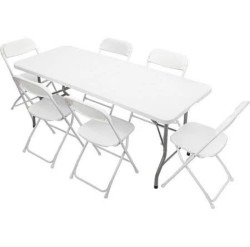6’ Folding Table & Chairs