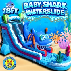 18’ Single Lane Baby Shark Water Slide