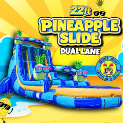 22’ Dual Lane Pineapple Water Slide
