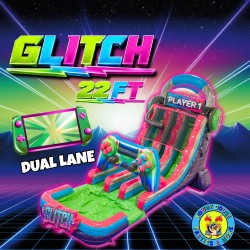 22’ Dual Lane Glitch Water Slide